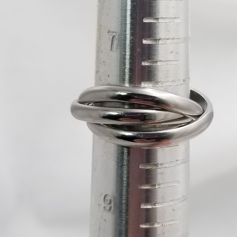 Stainless Steel Triple Rolling Ring Sz 7.75 - Picture 2 of 8
